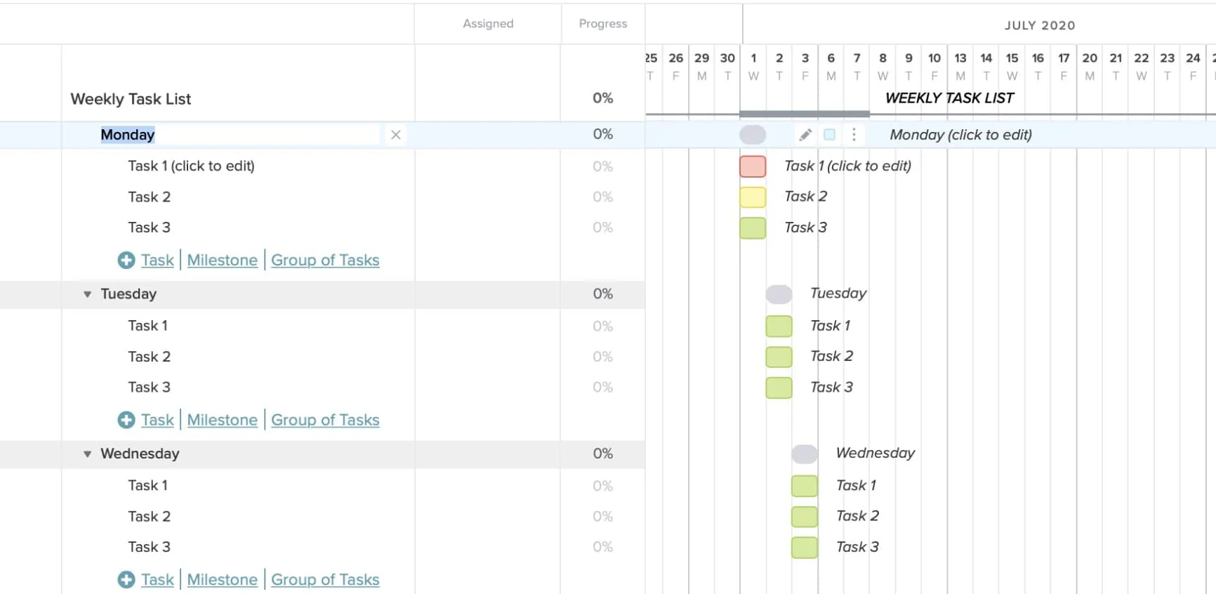 team assignment chart