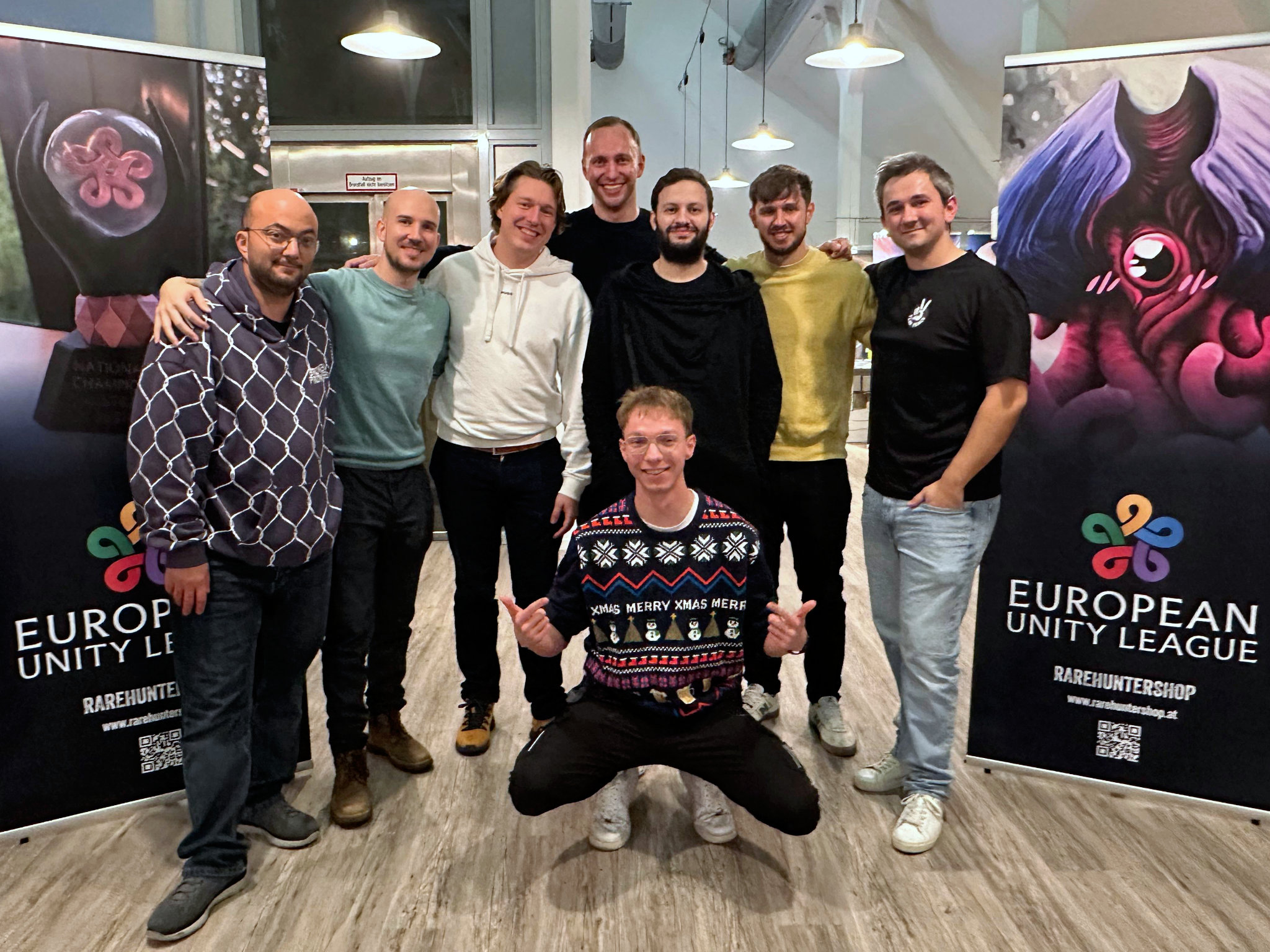 EUL Nationals Austria 2025 - Top 8 (v.l.n.r.): Italo Silva Santos, Peter Wiener, Florian Lindhoudt, Christian Stifter, Mark Litvak, Daniel Kappler, Stefan Engl und vorne Konstantin Hittenberger