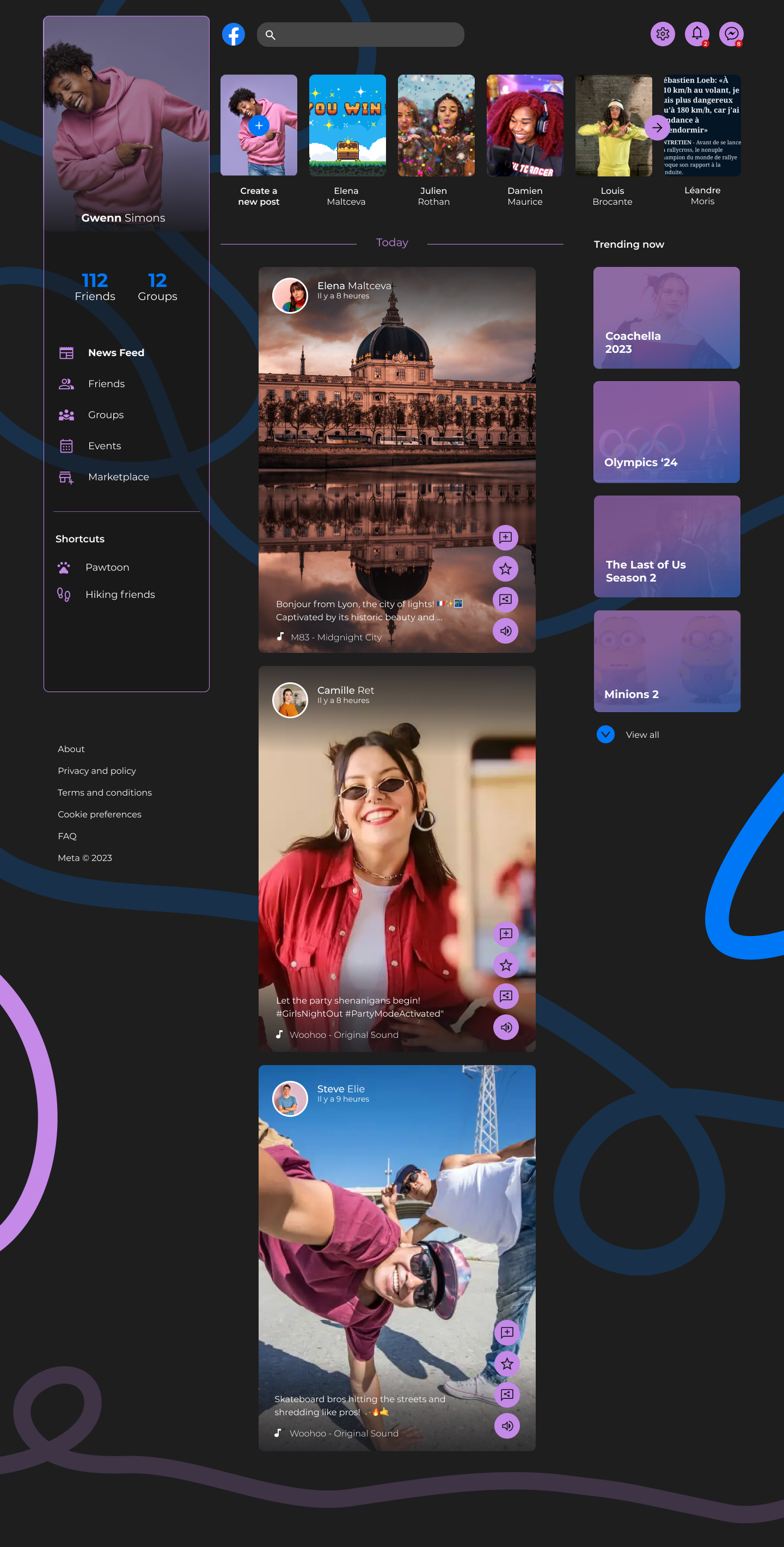 Page d'accueil feed