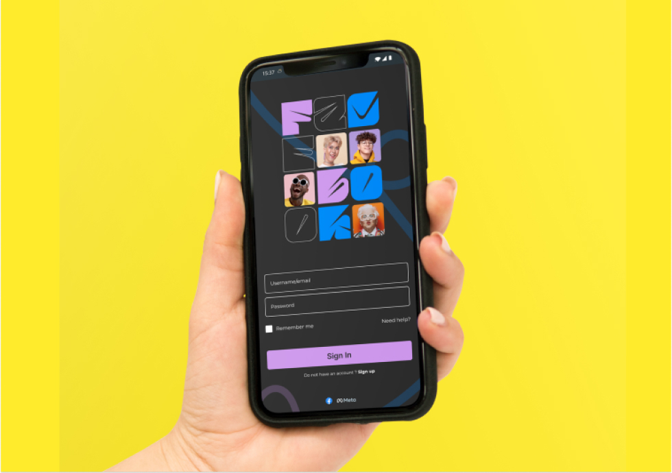 Mockup Facebook - page de connexion en responsive