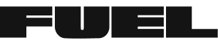 FUEL brand logo in bold black uppercase letters.