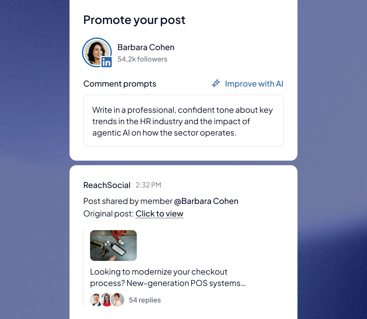 ReachSocial — AI-powered LinkedIn growth automation platform screenshot
