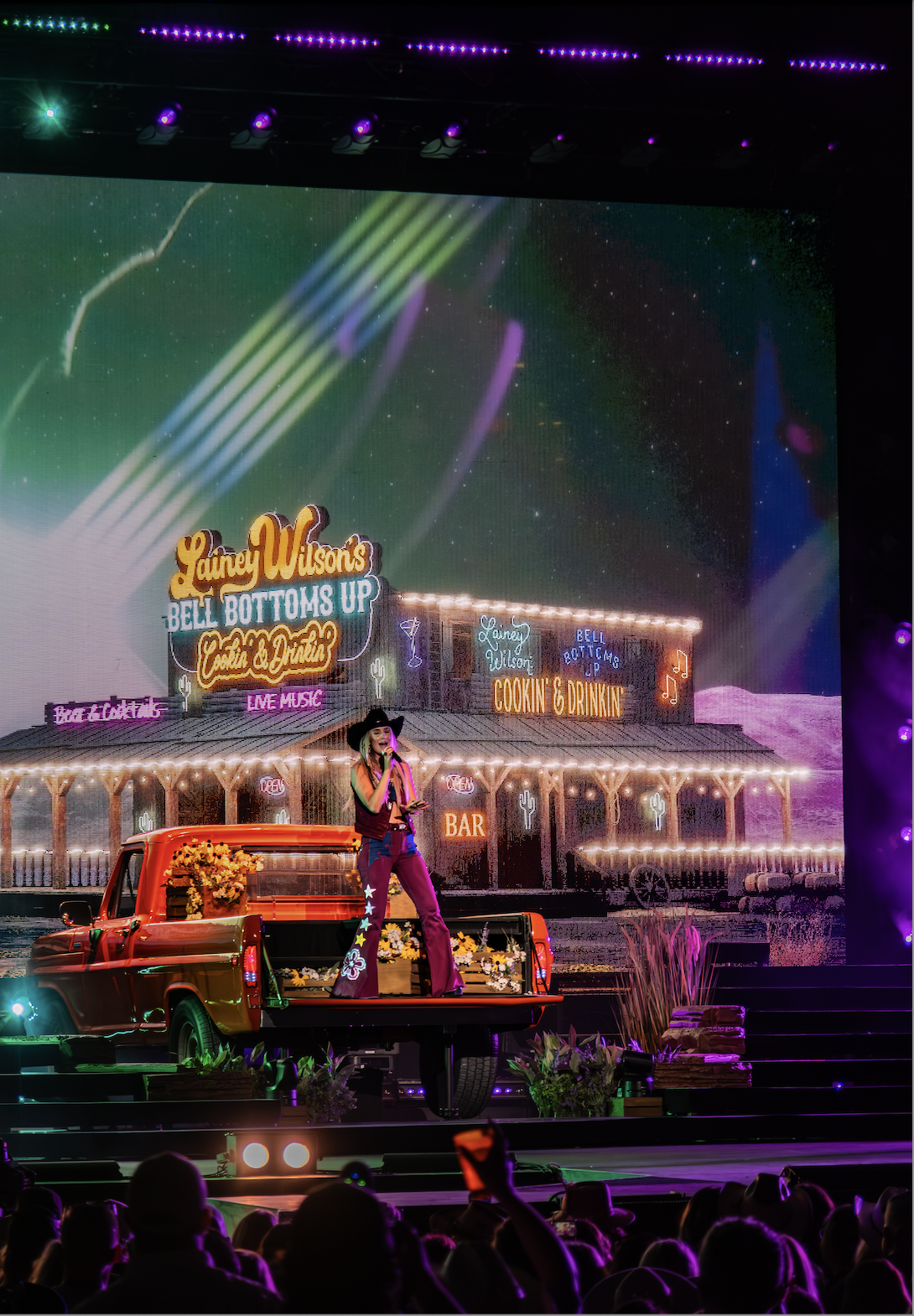 Lainey Wilson Country's Cool Again tour stage designed by Raw Cereal
