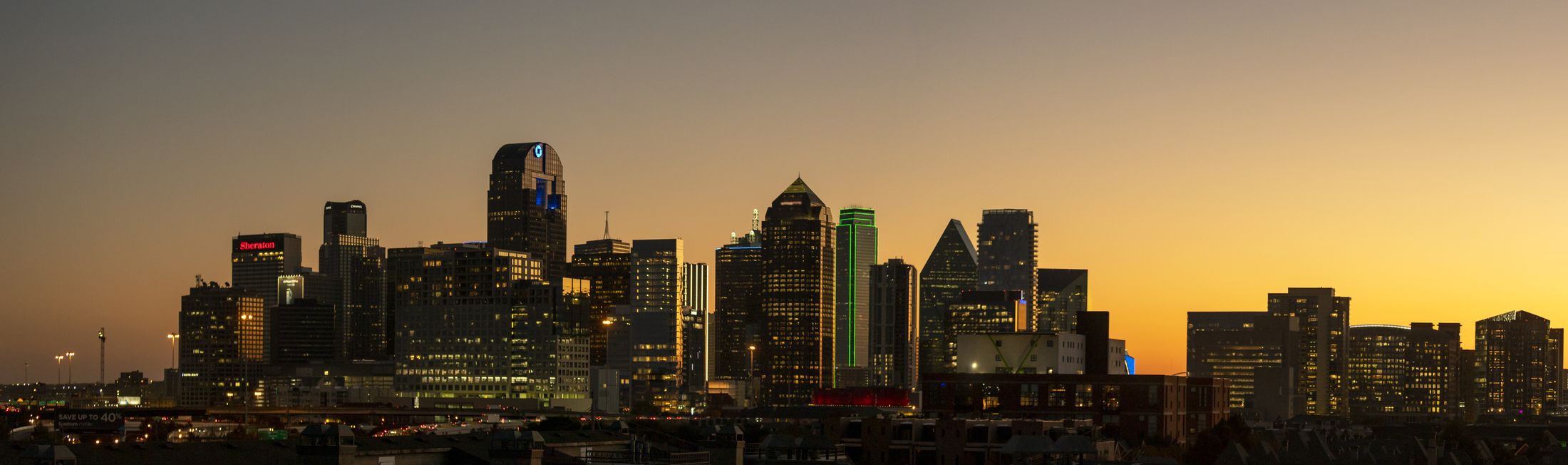 Dallas skyline at dusk