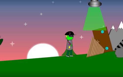 An alien arrives on the scene