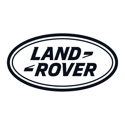 Land Rover brand name in bold uppercase letters inside a double oval outline.