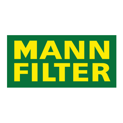MANN FILTER brand name in bold yellow letters on a green rectangular background.
