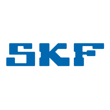 SKF brand logo text  in stylized uppercase blue letters.