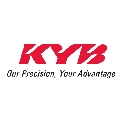 KYB logo in red with tagline 'Our Precision, Your Advantage' in black text