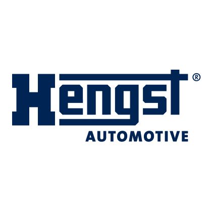 Hengst Automotive logo with blue uppercase letters with text 'AUTOMOTUVE' below in blue.