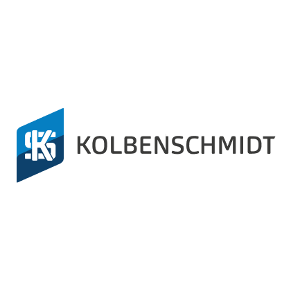 Kolbenschmidt logo with stylized K icon in blue and uppercase black text.