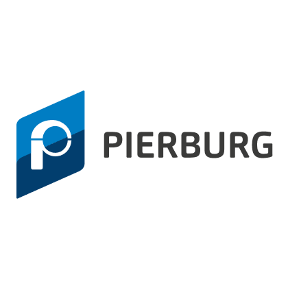 Pierburg brand logo with stylized P icon in blue and black text.