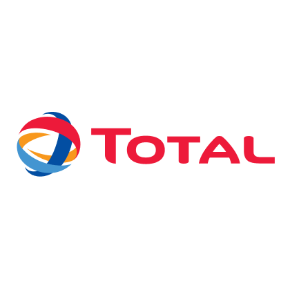Total company logo with red text and a circular emblem with red, blue, and orange ribbons.