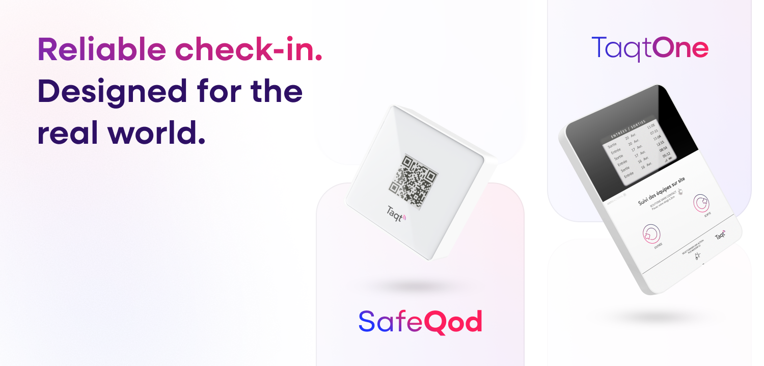 An image displaying a 3D render of SafeQod and TaqtOne
