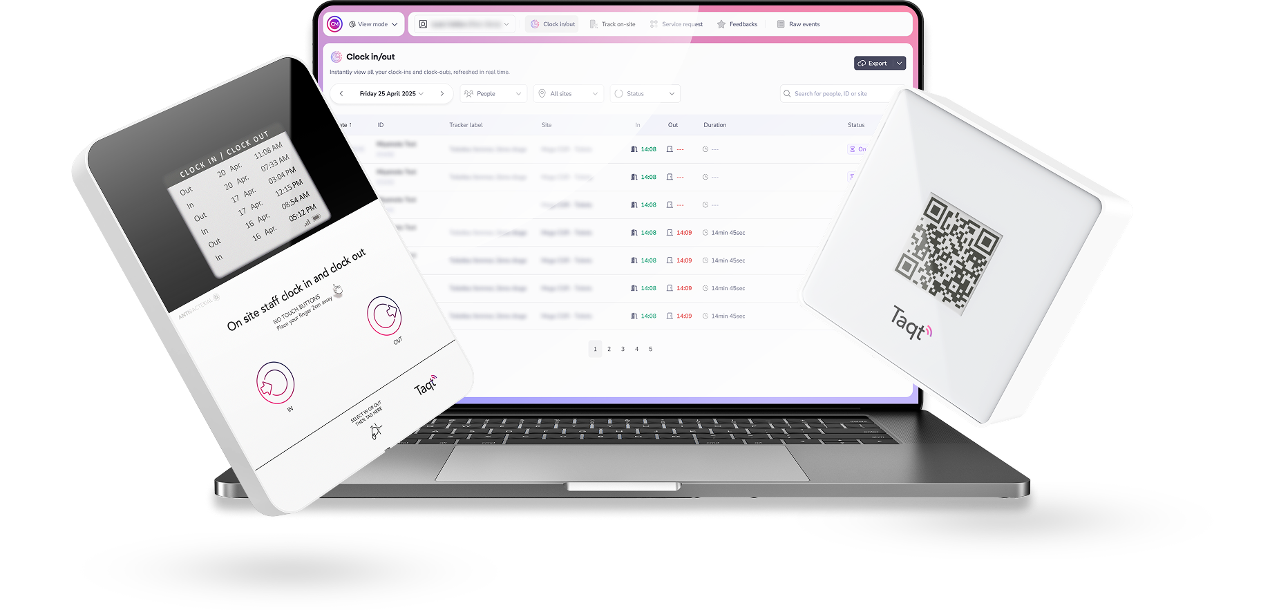 A screenshot of the Ubiqod platform with the TaqtOne and the SafeQod floating around it.