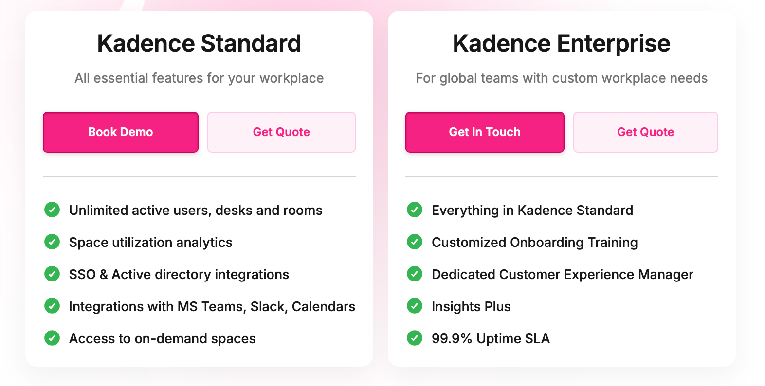 Kadence pricing