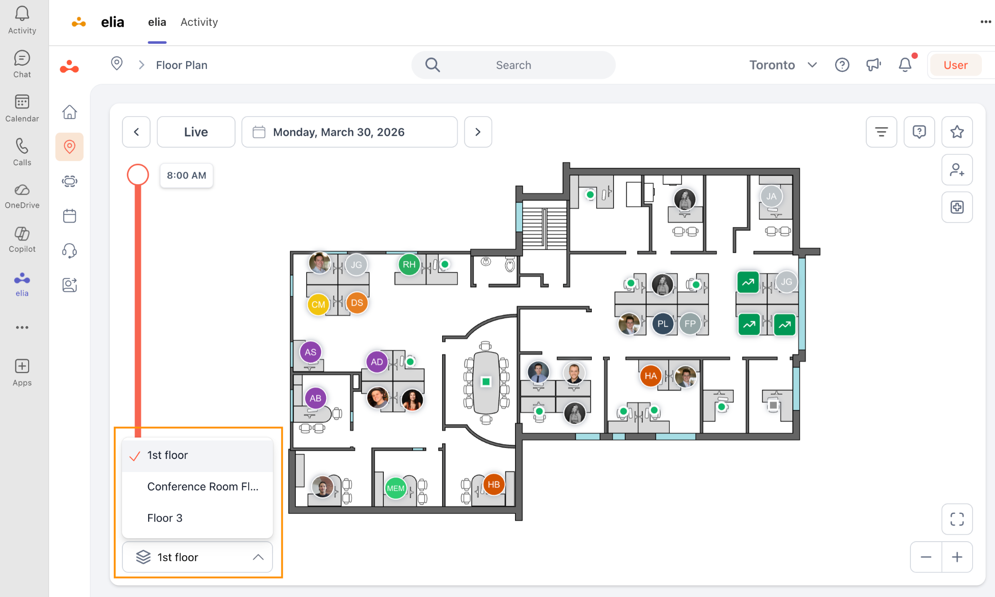 elia desk booking in Microsoft Teams