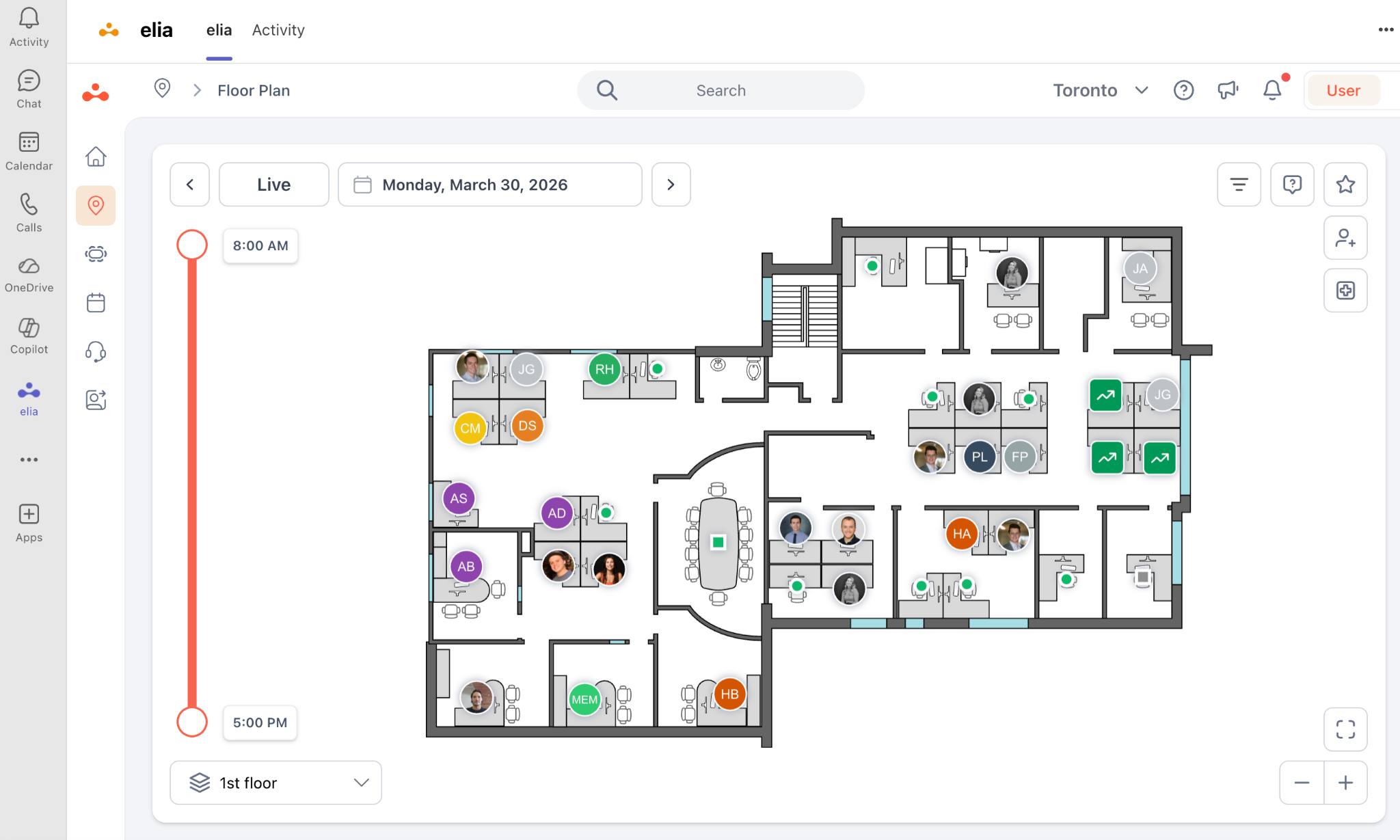 elia desk booking in Microsoft Teams