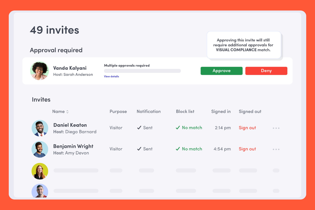 Envoy visitor management system
