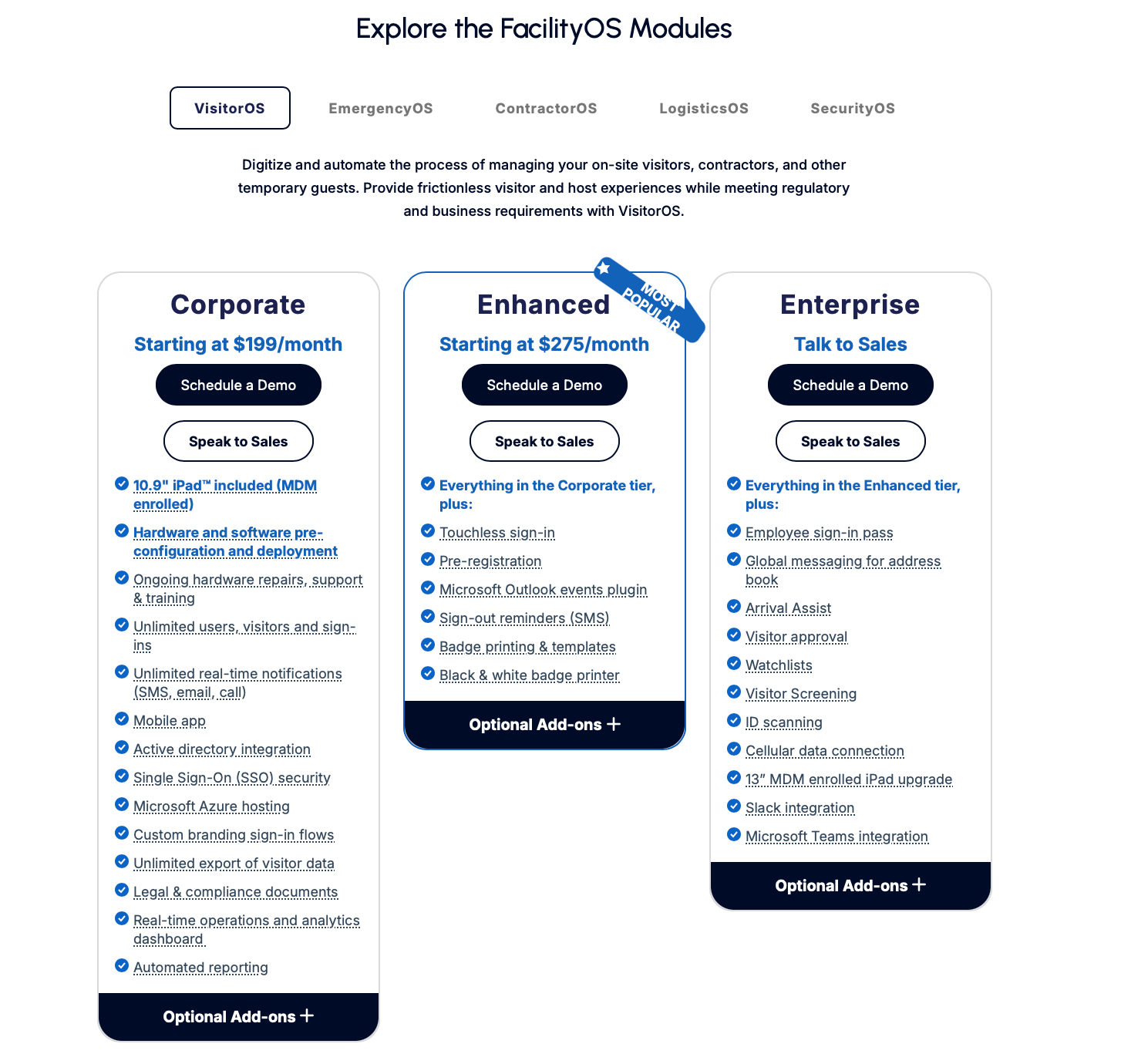 FacilityOS pricing