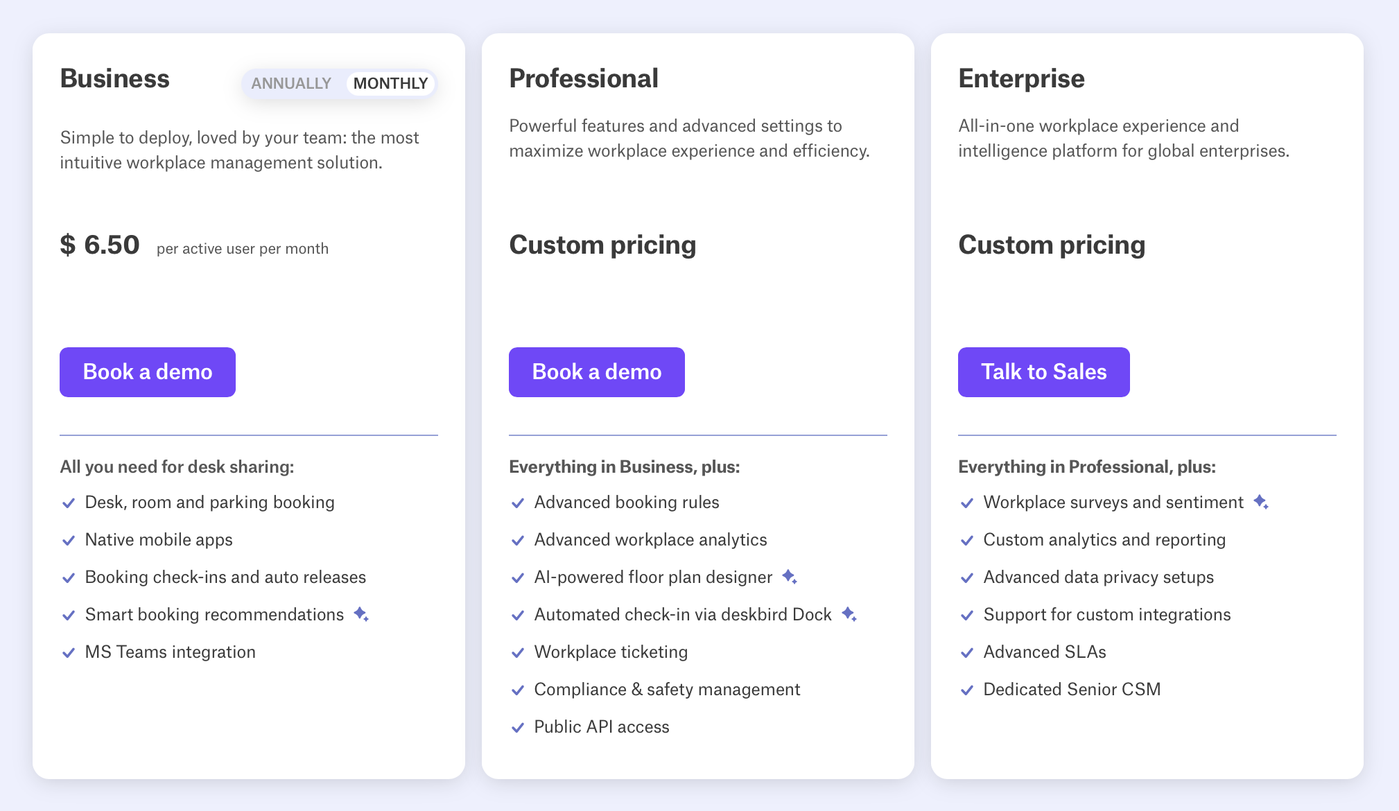 deskbird pricing