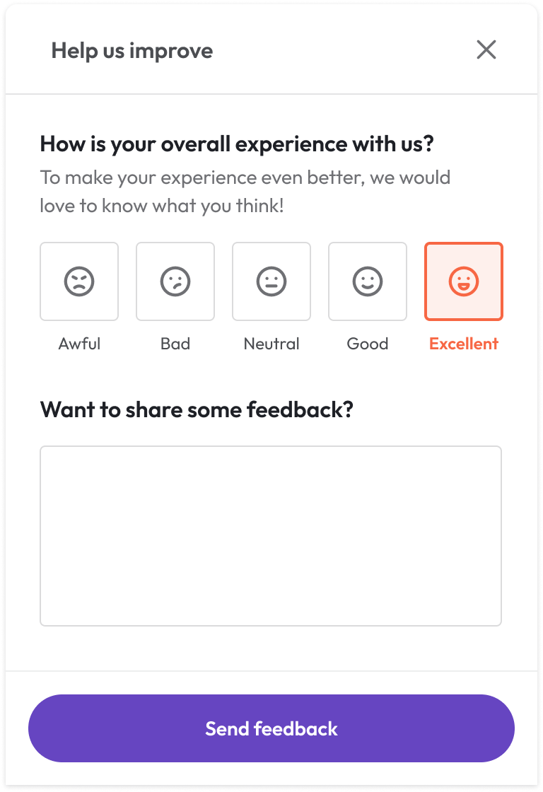 Example of survey with open-ended question
