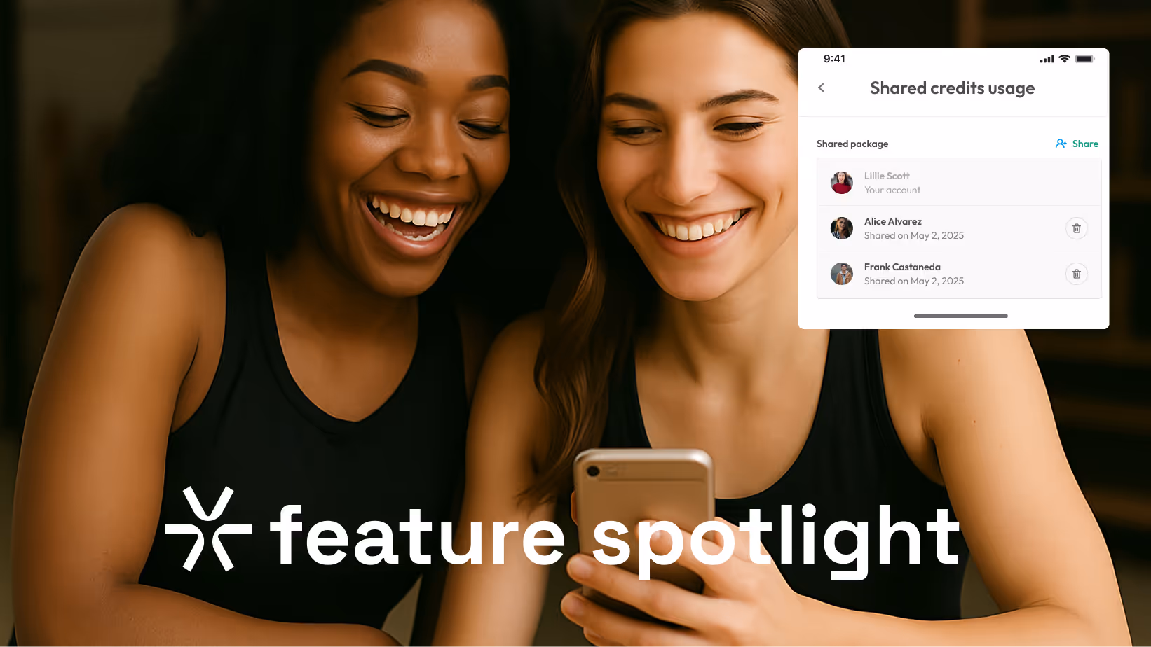 Hapana's new Shared Credits feature