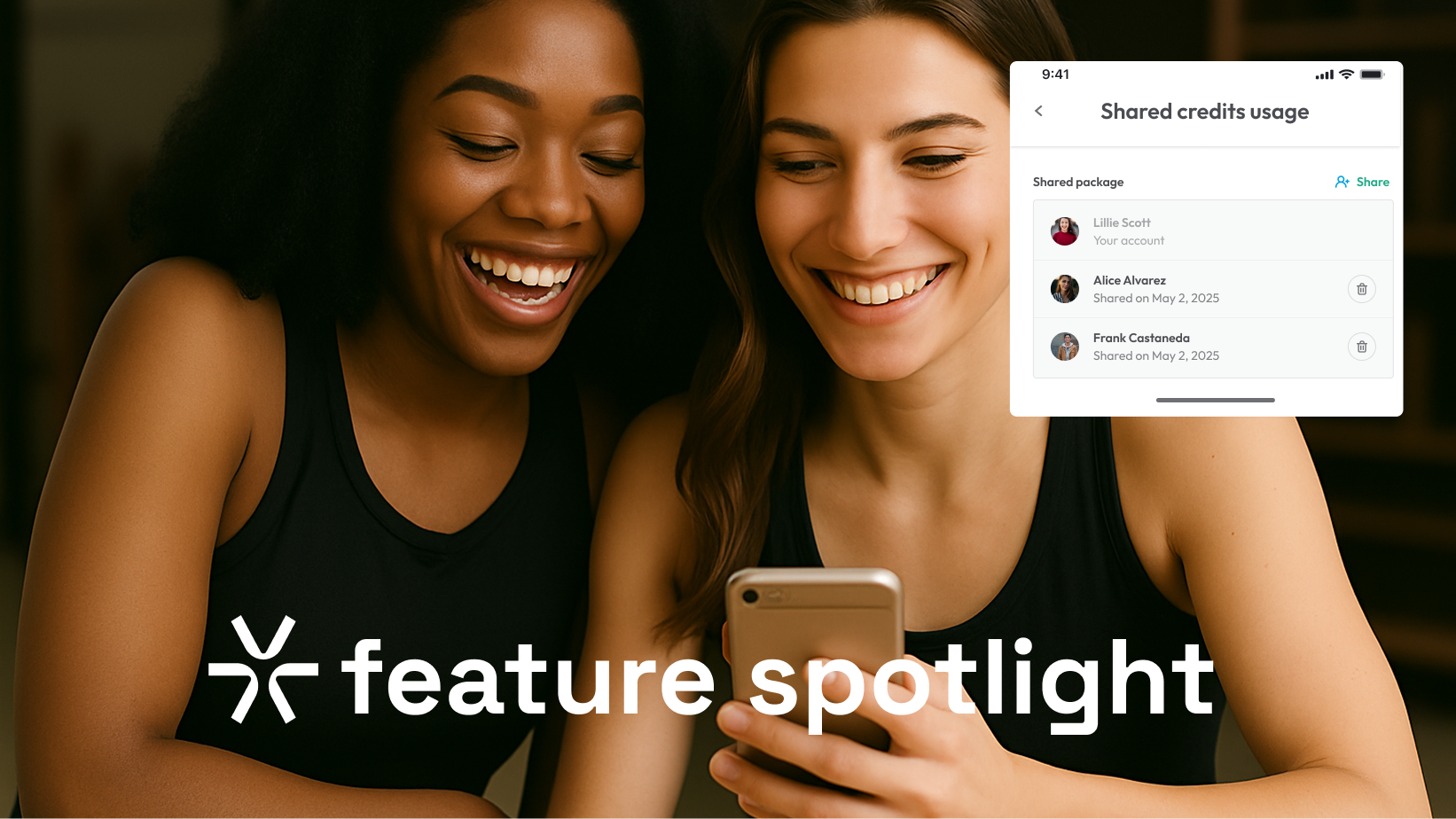 Hapana's new Shared Credits feature