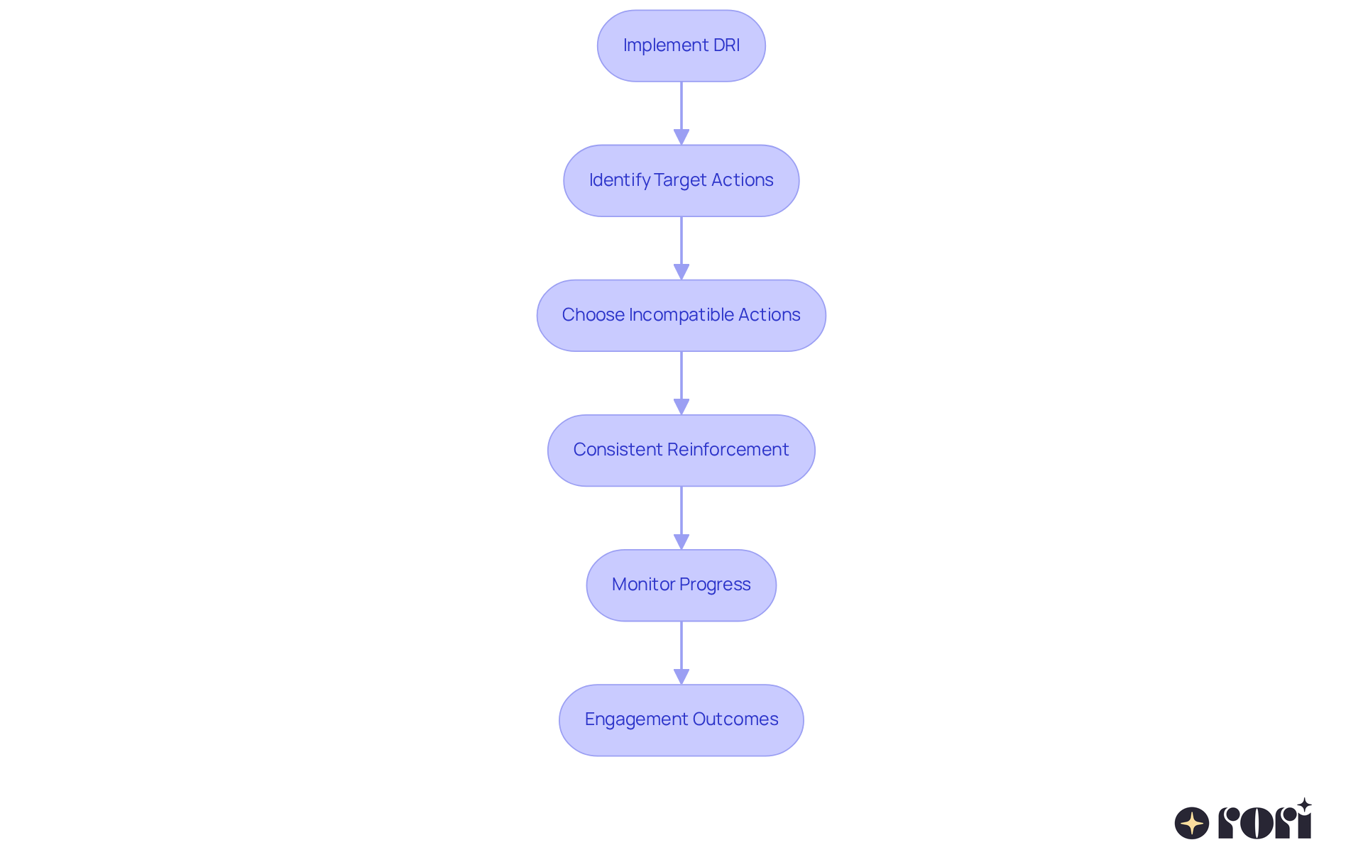Each box represents a step in the DRI implementation process. Follow the arrows to understand the sequence of actions you can take to support your child's development. Each box represents a step in the DRI implementation process. Follow the arrows to understand the sequence of actions you can take to support your child's development.