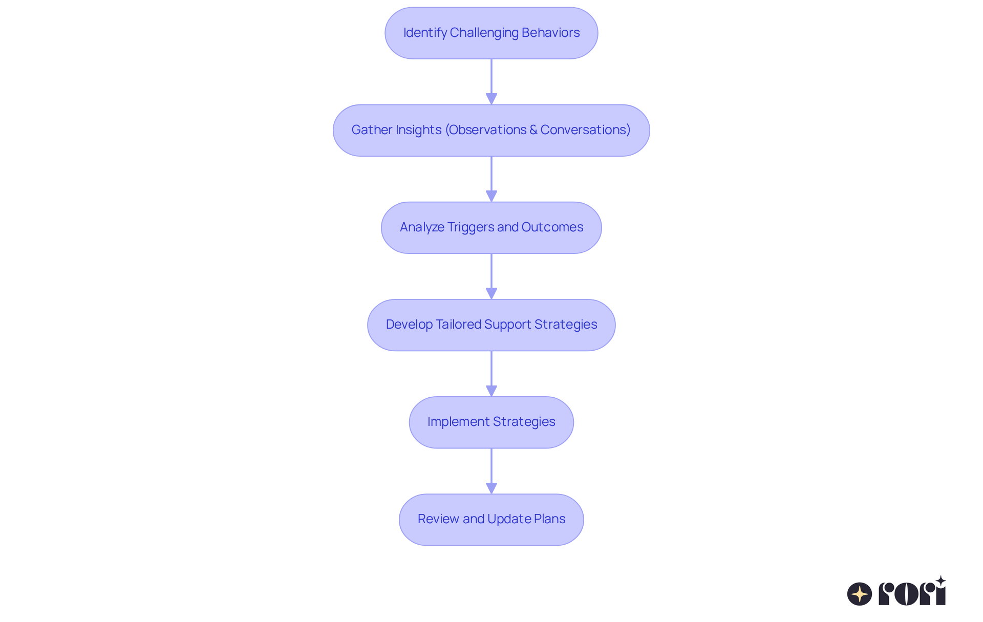 Each box represents a step in the assessment process. Follow the arrows to see how each stage connects to the next, guiding the way toward understanding and supporting children with challenging behaviors. Each box represents a step in the assessment process. Follow the arrows to see how each stage connects to the next, guiding the way toward understanding and supporting children with challenging behaviors.