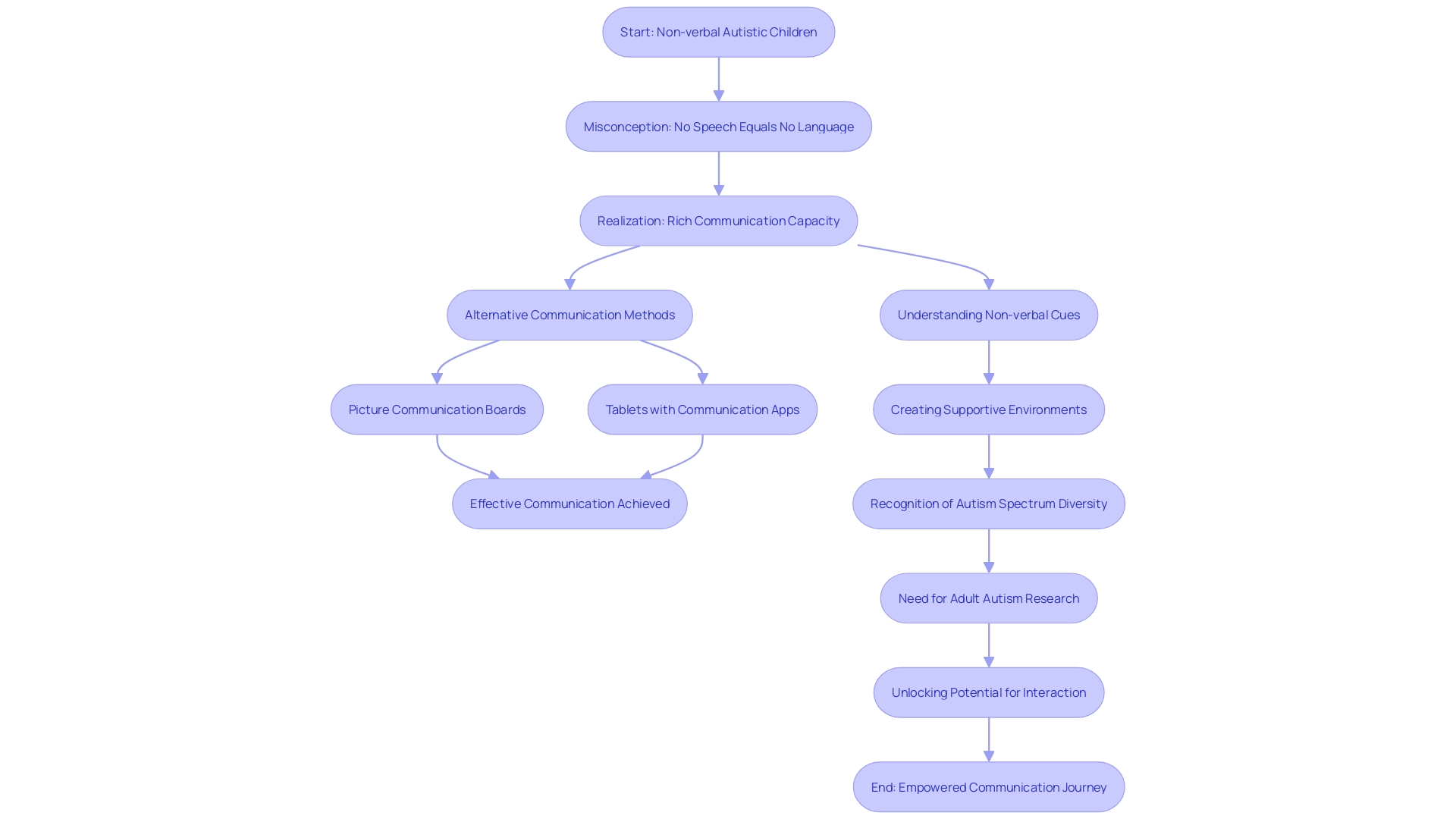 Flowchart: Communication Journey of Non-Verbal Autistic Children