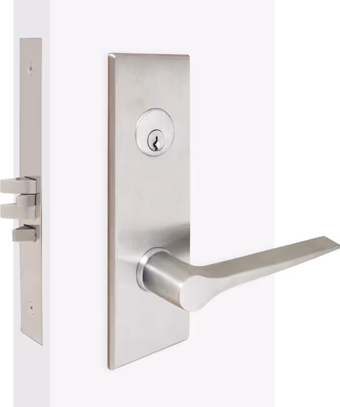 MSE Low Escutcheon Flat in 626 finish on white block
