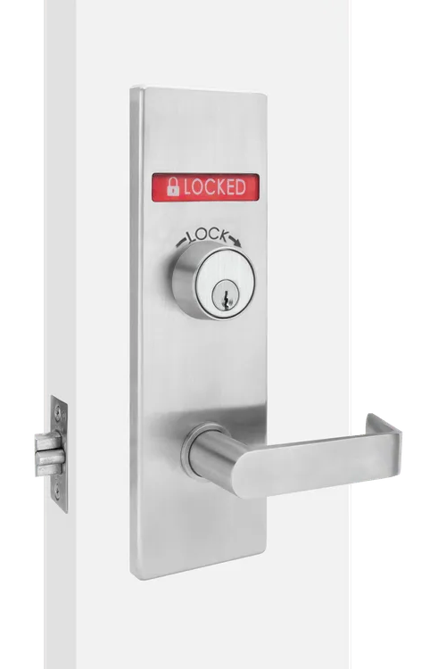 Aegis LIC-SLM in satin stainless steel with the "LOCKED" showing.