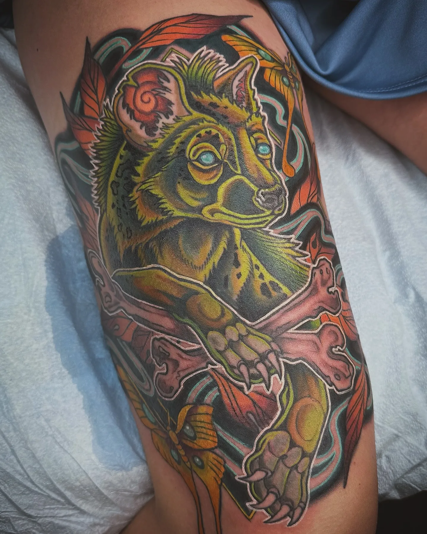 Hyena Tattoo on Thigh