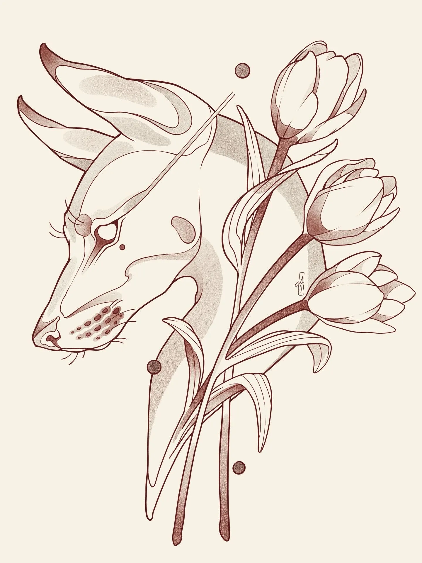 Anubis and Flowers
