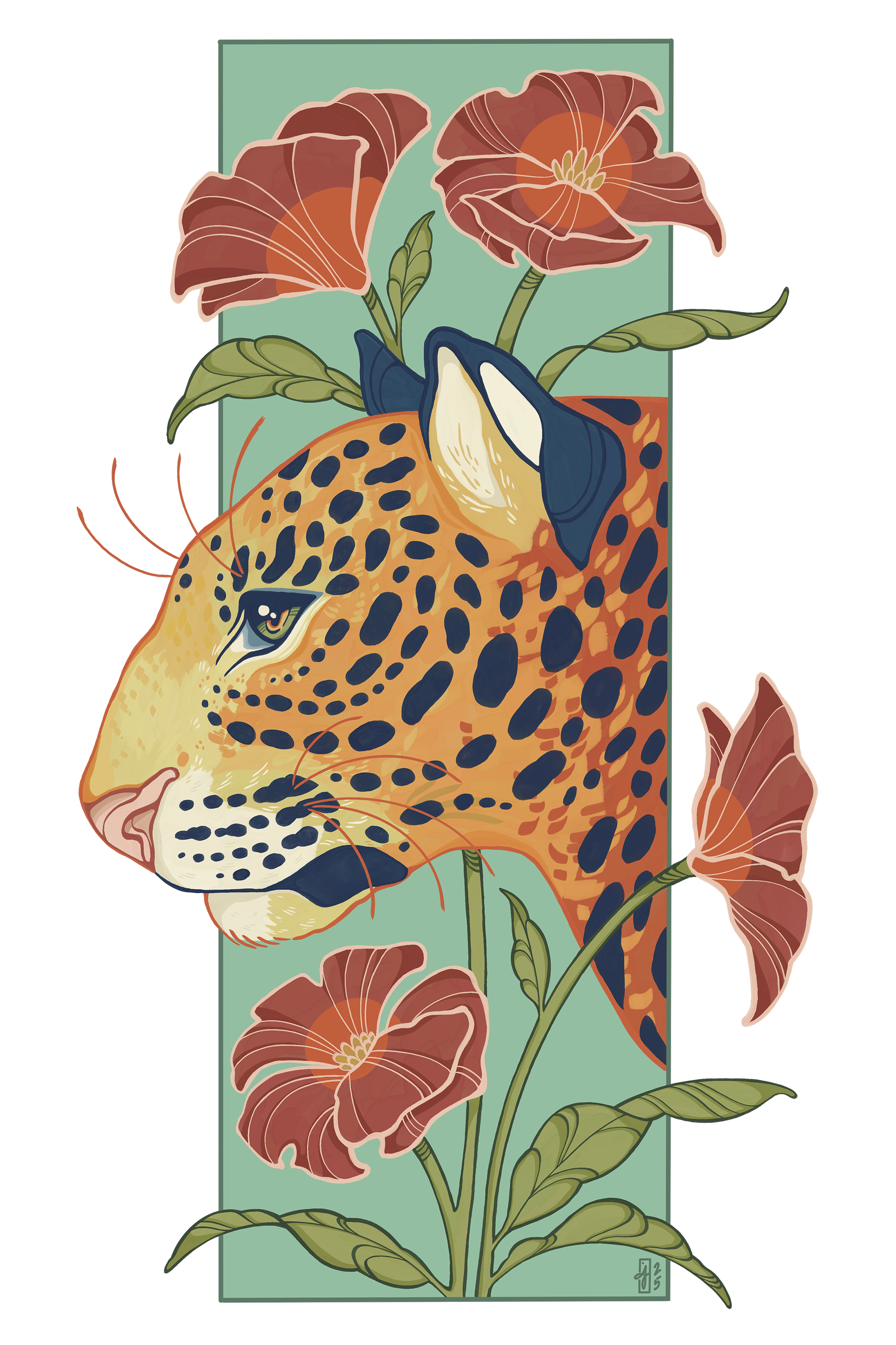 Leopard & Poppies