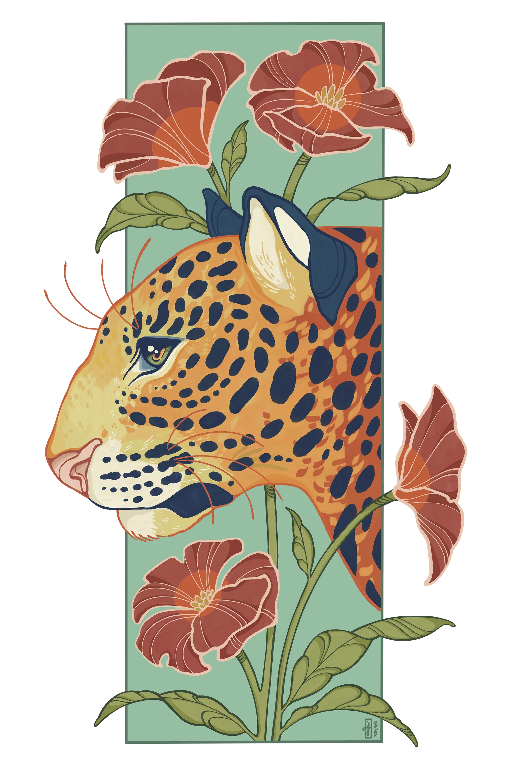 Leopard & Poppies