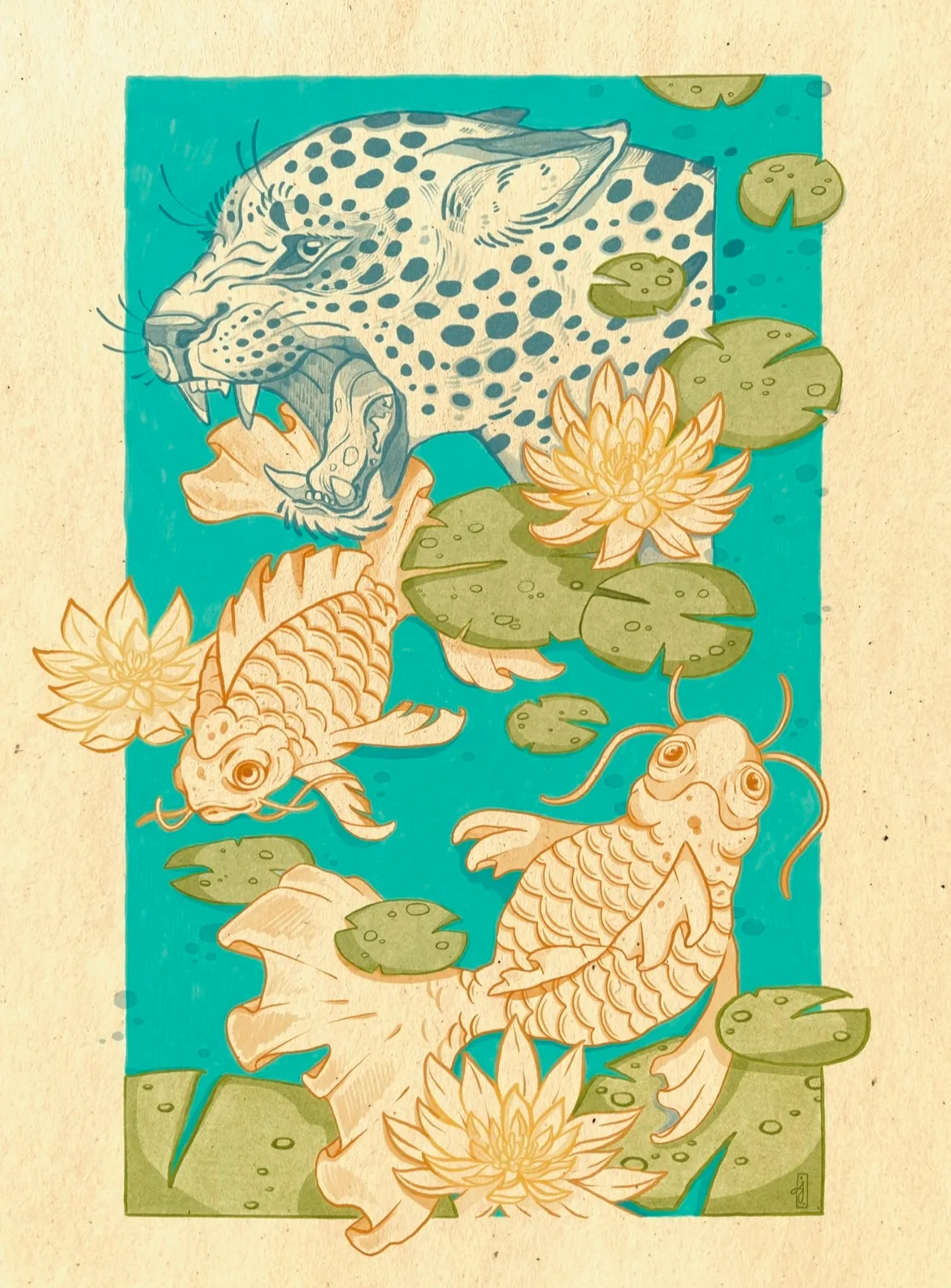 Leopard & Goldfish