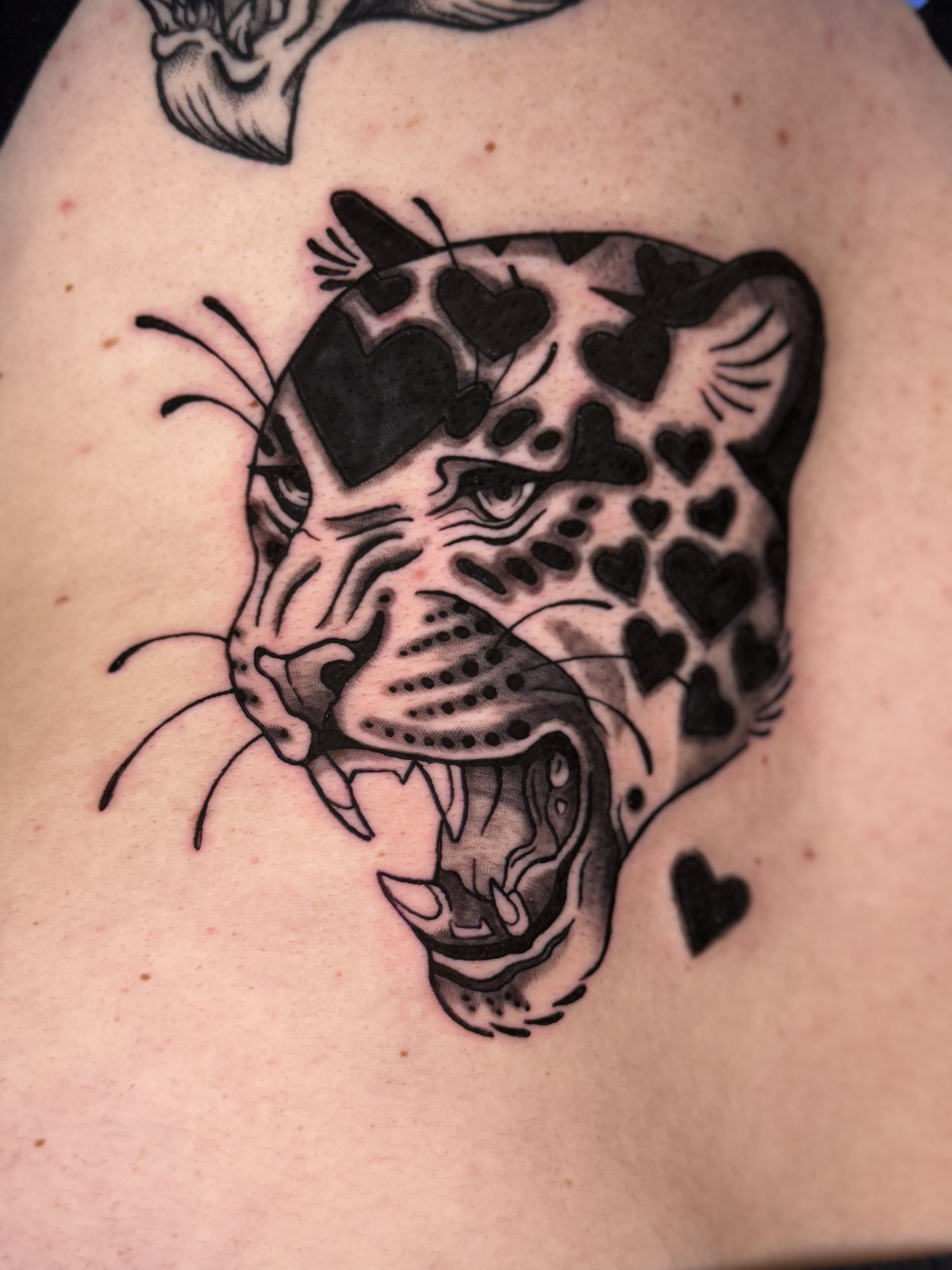 Heart Leopard Tattoo