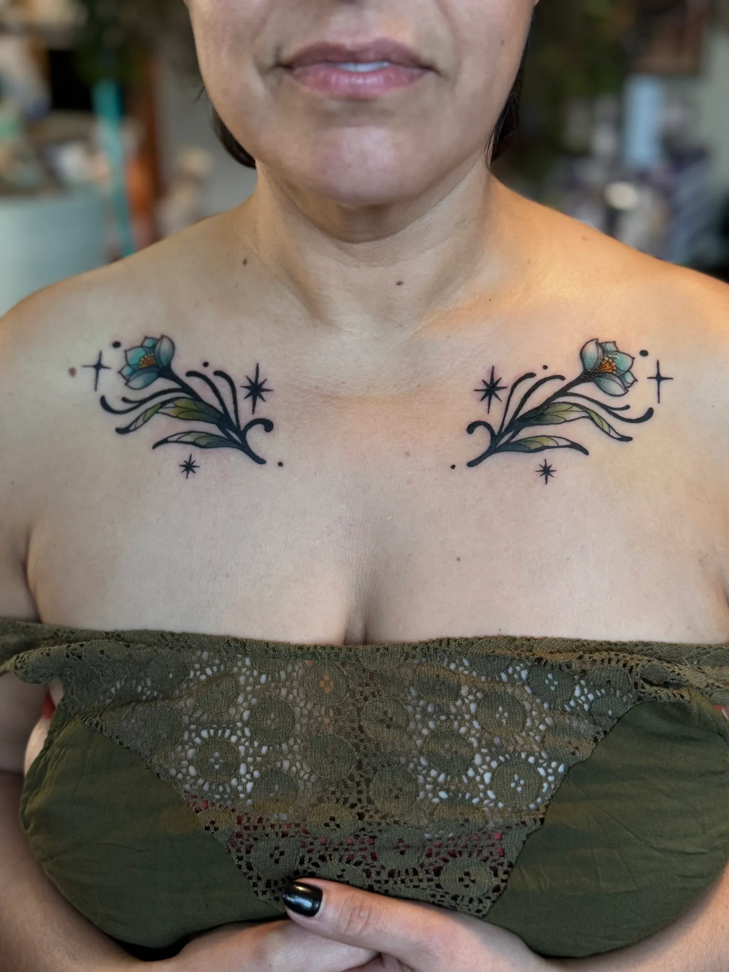 Nouveau Flower Tattoo