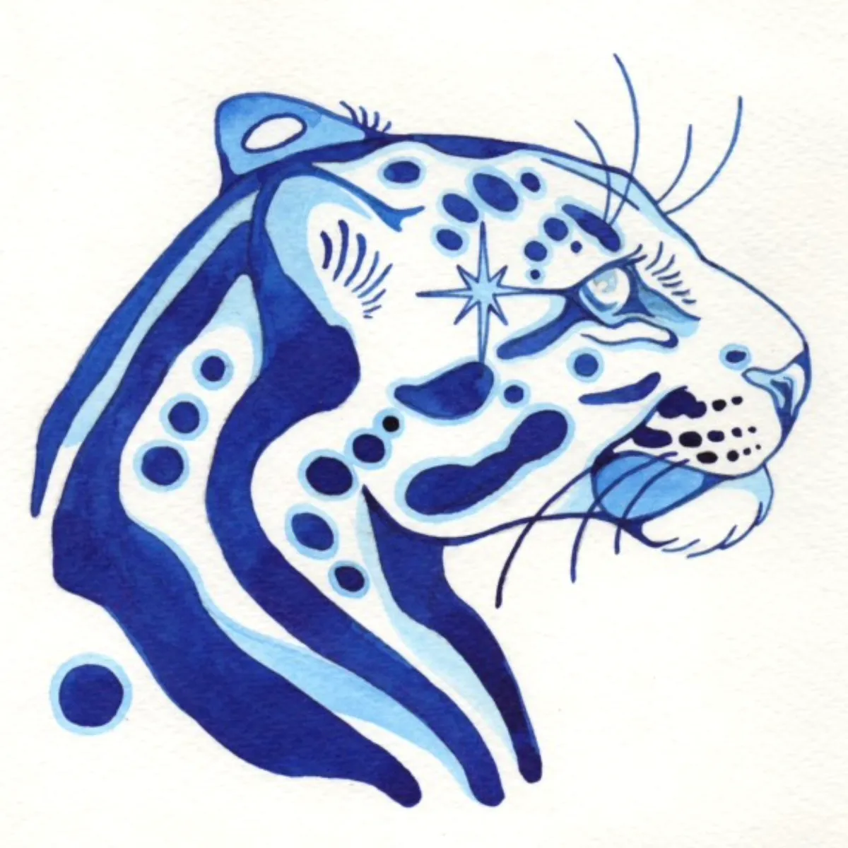 Monochrome Blue Jaguar