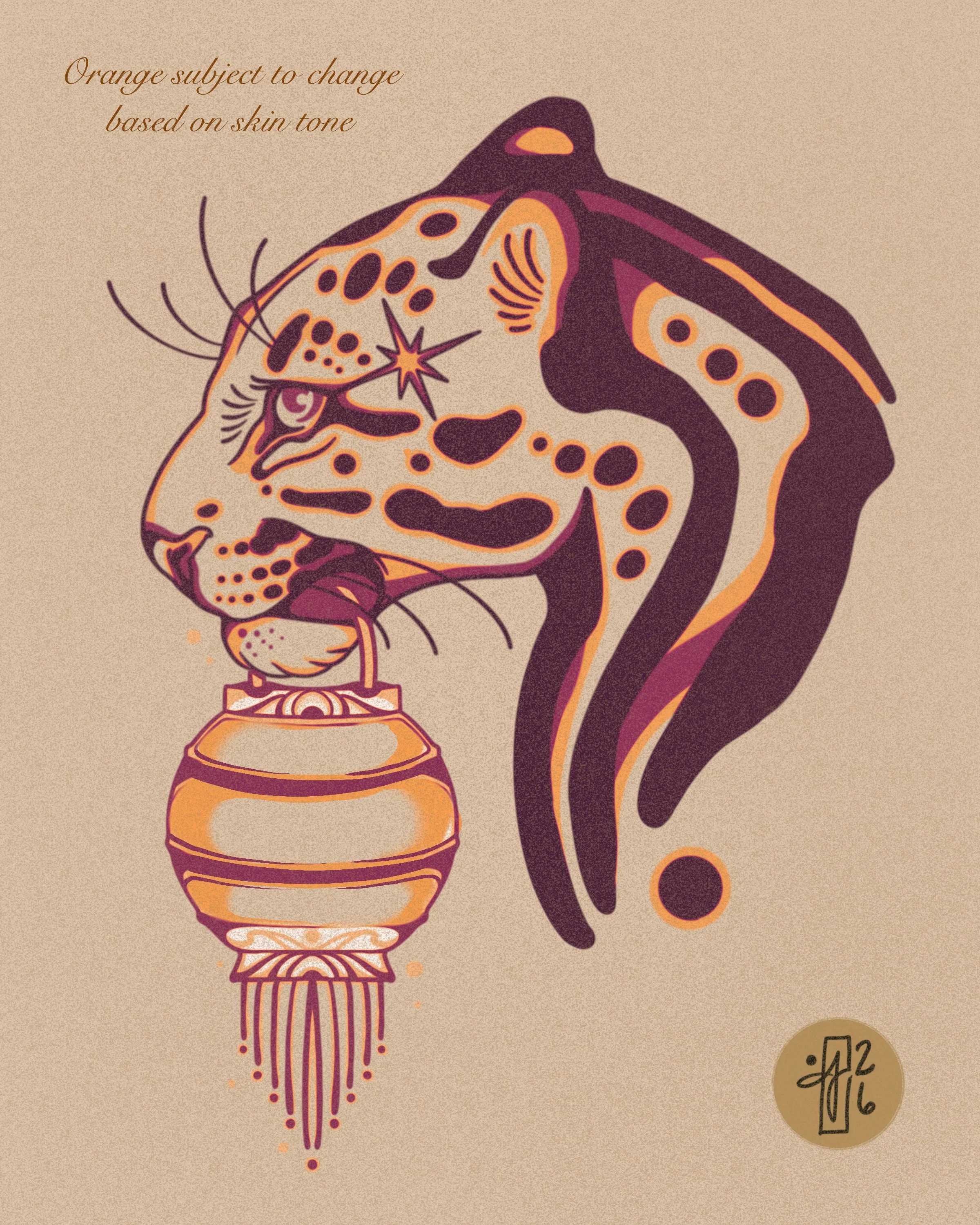 Maroon Jaguar Lantern