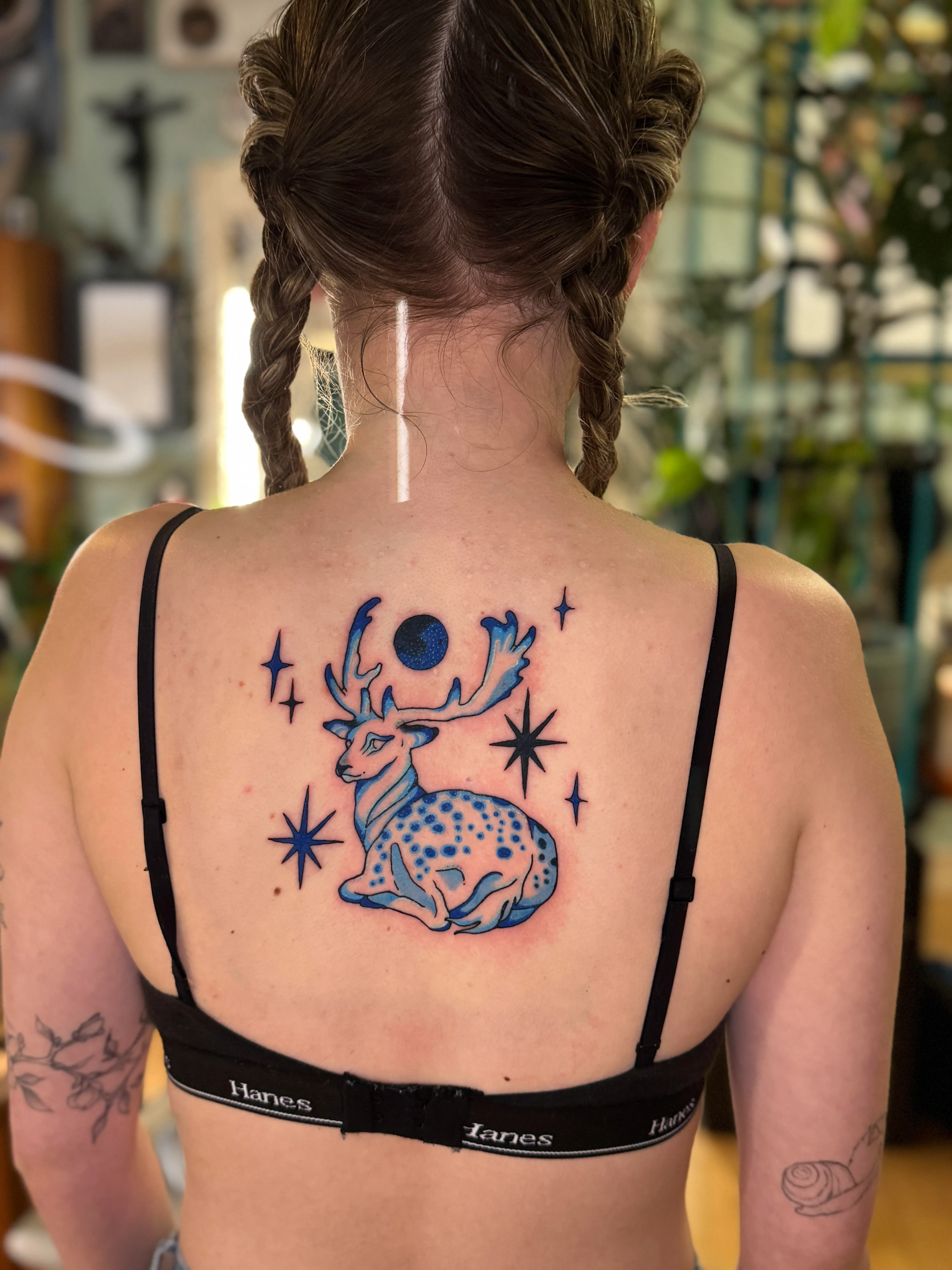 Monochrome Blue Moon Deer