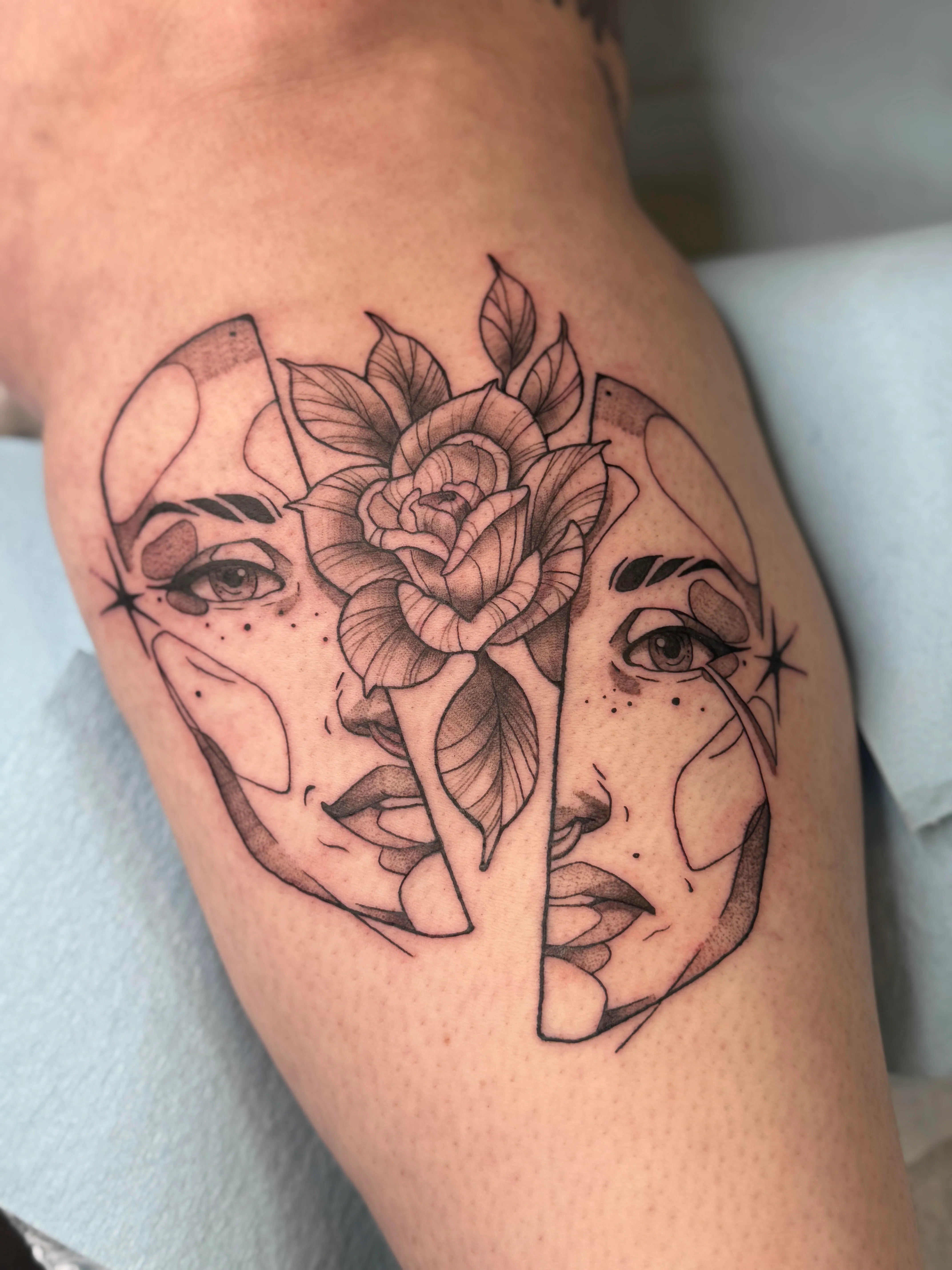 Rose Face Tattoo - A unique fusion of art and emotion