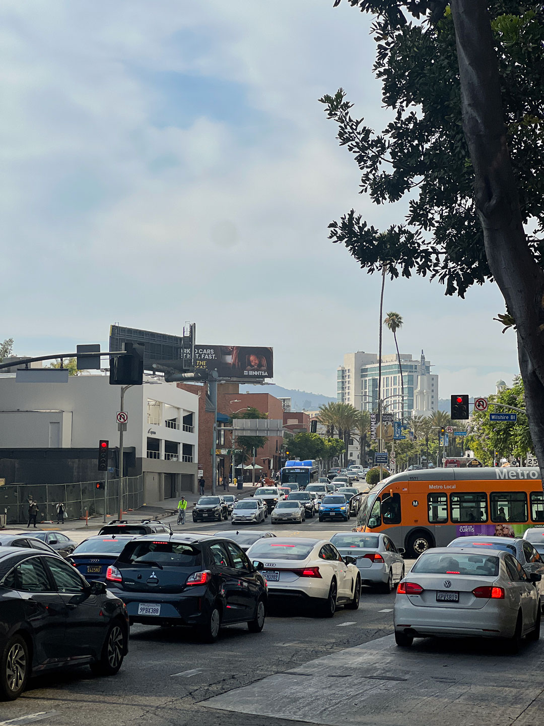 Traffic Congestion in Westwood, Los Angeles.