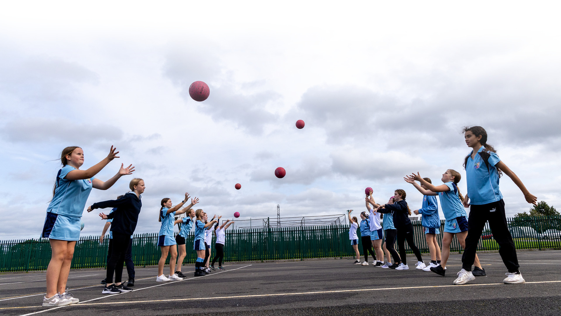 Girls playing netball