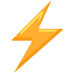 A yellow lightning bolt on a black background.