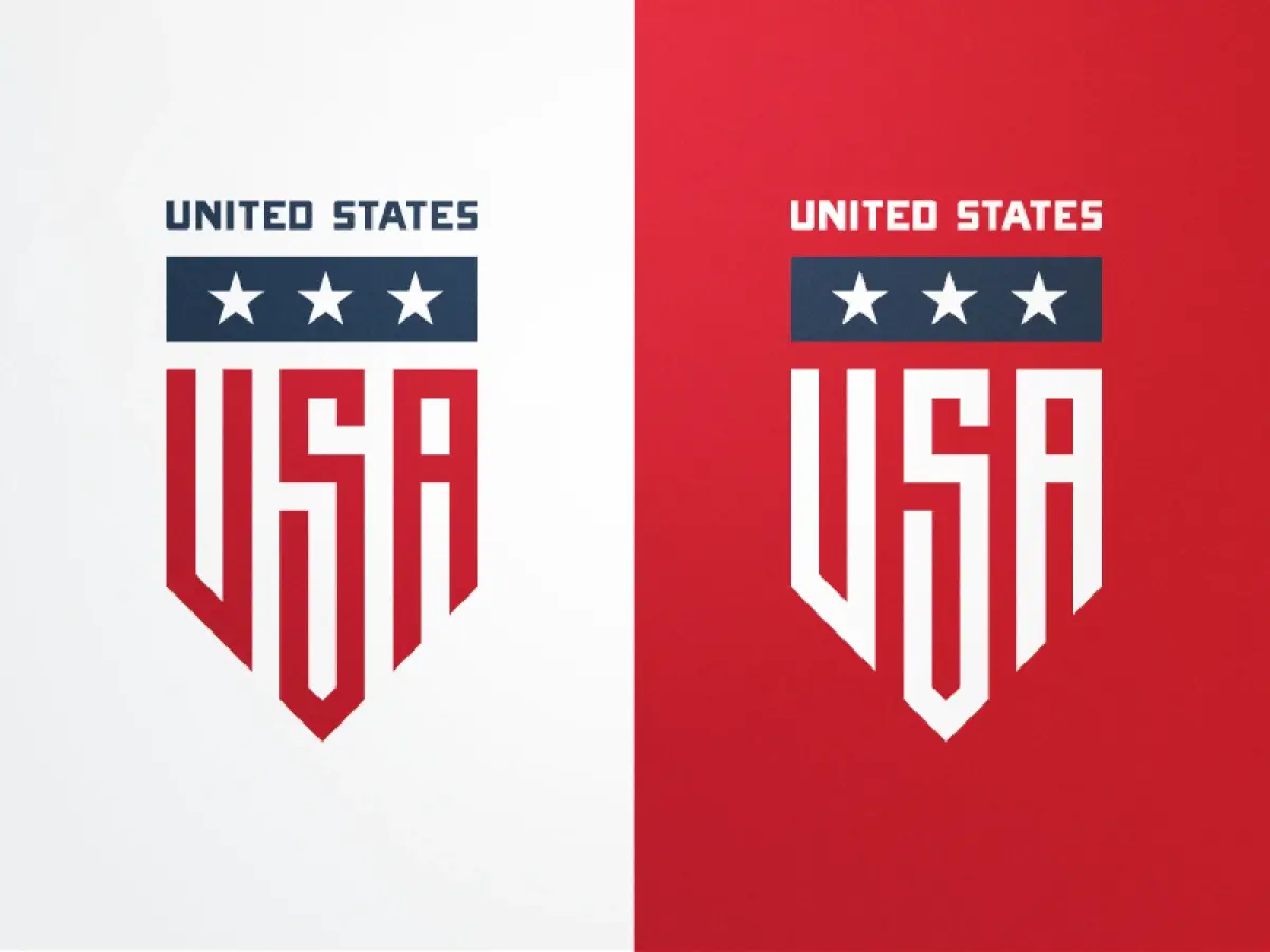 Two logos for the united states soccer team.