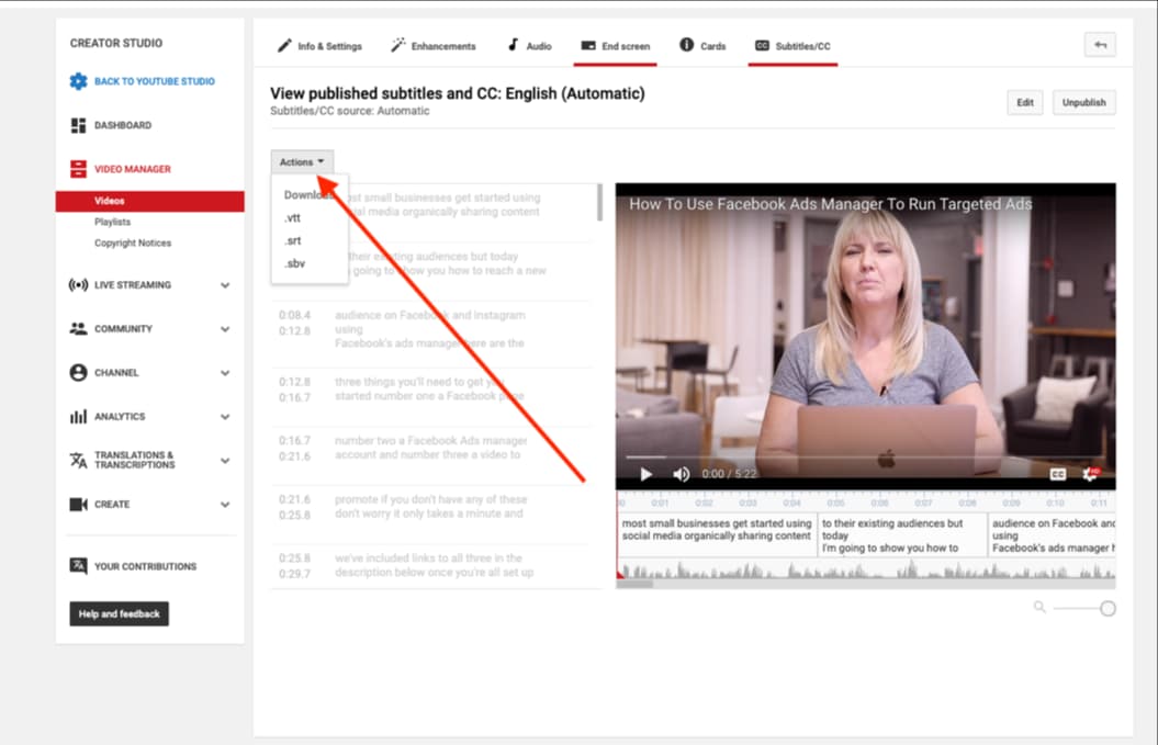 YouTube-onderschrift downloaden en bewerken