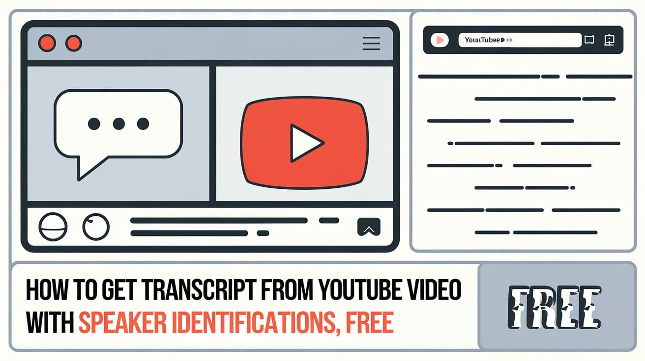 How to Get Transcript From Youtube Video with Speaker Identifications Free